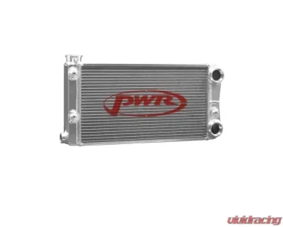 PWR Drag 55mm Scirocco Style Open 22" x 10.5" Radiator w/ -20 AN Port Inlet & Outlet - 936-22110
