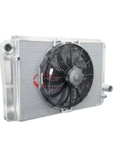 PWR 19mm Oil Cooler/27mm 28x16.5" Denso Closed/14" Spal Fan Late Model Radiator Module Chevrolet                                     - 848-28165 - Image 4