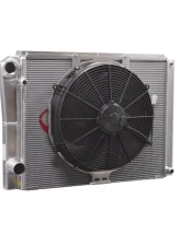 PWR 19mm Oil Cooler/27mm 28x16.5" Denso Closed/16" Spal Fan Late Model Radiator Module Ford                                     - 848-28192 - Image 4