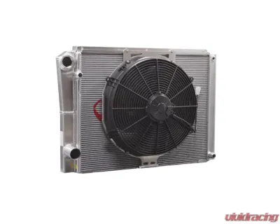PWR 19mm Oil Cooler/27mm 28x16.5" Denso Closed/16" Spal Fan Late Model Radiator Module Ford - 848-28192