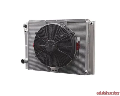 PWR 19mm Oil Cooler/27mm 28x16.5" Denso Closed/16" Spal Fan Late Model Radiator Module Ford - 848-28192