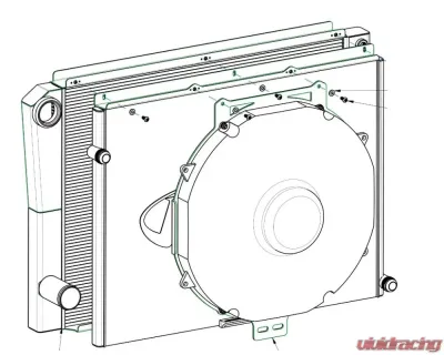 PWR 19mm Oil Cooler/27mm 28x16.5" Denso Closed/16" Spal Fan Late Model Radiator Module Ford - 848-28192
