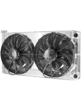 PWR 55mm 31x16" 1-1/2" Inlet/Outlet 14" Spal Fans Universal Double Pass Performance Radiator Module                                     - CR-UC-SPR010B - Image 2
