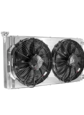 PWR 55mm 31x16" 1-1/2" Inlet/Outlet 14" Spal Fans Universal Double Pass Performance Radiator Module                                     - CR-UC-SPR010B - Image 2
