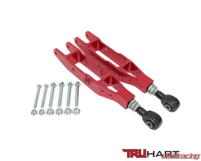 TruHart Rear Lower Control Arms Adjustable Anodized Red Subaru 2008-2021 - TH-S108-RE