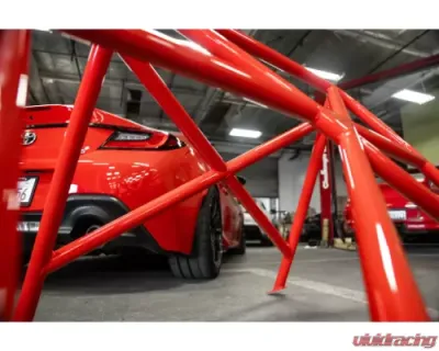 StudioRSR Roll Cage/Roll Bar V2 with DOM Stainless Steel Red Toyota GR86 2022-2023 - SRCGR86-01
