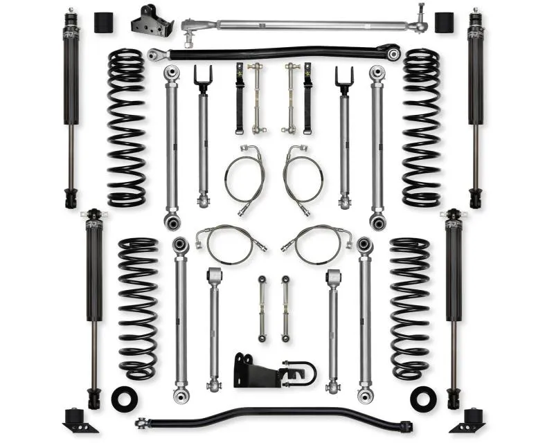 Rock Krawler 4.5in X Factor Pro Aluminum -Stage 1 Front & Rear Lift Kit w/ Shocks Jeep Wrangler Jku 4Door 2007-2018 - JK45XFP-4S1