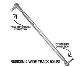 Rock Krawler Rubicon And Wide Track Axles, Pro-x Top Mount Drag Link Jeep Wrangler JL/JLU/JT 2018
