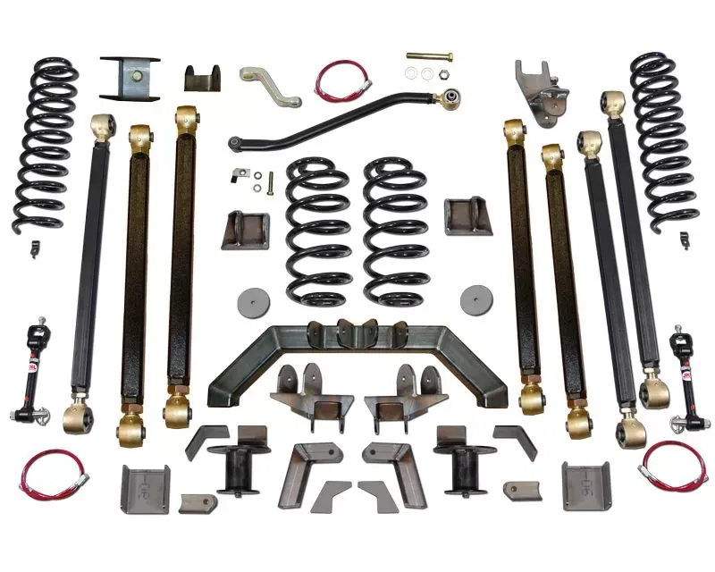 Clayton Offroad 4.0 Inch Pro Series 3 Link Long Arm Lift Kit W/Rear 5 Inch Stretch Jeep Wrangler TJ 1997-2006 - COR-3605112