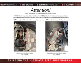 Clayton Offroad Front Brake Lines for 2007-2018 Jeep Wrangler, Stainless Steel, 30-inch