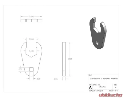 Clayton Offroad Crow's Foot 1 Inch Jam Nut Wrench for Jeep Wrangler 2007-2018 - COR-2500100
