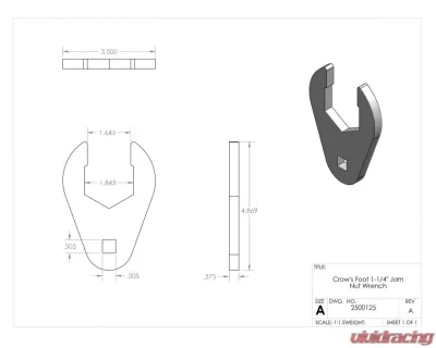 Clayton Offroad Crow's Foot 1-1/4 Inch Jam Nut Wrench for Jeep Wrangler 2007-2018 - COR-2500125