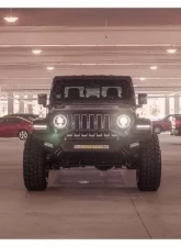 Road Armor Spartan Texture Black Front Pre-Runner Guard Jeep Wrangler | Gladiator 2018-2020                                     - 5183XFPRB - Image 4