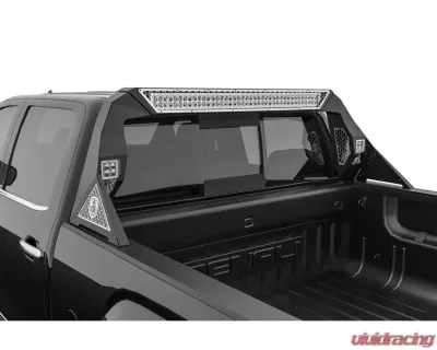 Road Armor Raw iD Headache Rack with Bedrail Pods, 40 Inch Light Pod and Hyve Chevrolet Silverado | GMC 1500 2014-2018 - 3141DHRP-C1-MH