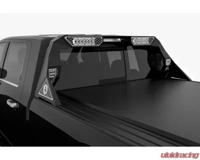 Road Armor Raw iD Headache Rack with Bedrail Pod, Dual 10 Inch Pod, Brake Lamp Relief and Hyve Ram 1500  | 2500 | 3500 2010-2019 - 4091DHRP-C2-MH