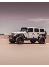 Road Armor Texture Black Stealth Front Fender Flare Body Armor w with LED DRL Jeep Wrangler 2007-2018                                     - 507AFF0B - Image 2