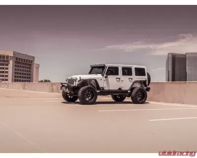 Road Armor Texture Black Stealth Front Fender Flare Body Armor w with LED DRL Jeep Wrangler 2007-2018 - 507AFF0B