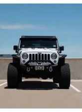 Road Armor Texture Black Stealth Front Fender Flare Body Armor w with LED DRL Jeep Wrangler 2007-2018                                     - 507AFF0B - Image 3