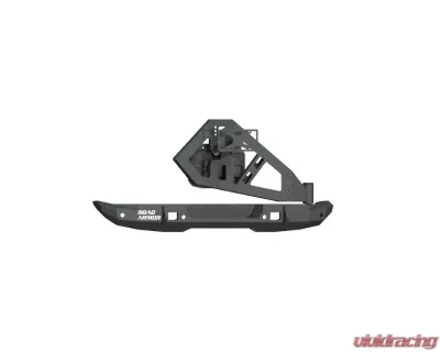 Road Armor Texture Black Stealth Mid Width Rear Bumper with Tire Carrier Assembly Jeep Wrangler 2018-2022 - 5182R1B-TC