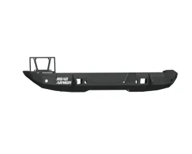 Road Armor Texture Black Stealth Mid Width Rear Bumper with Tire Carrier Hole Jeep Wrangler 2018-2022