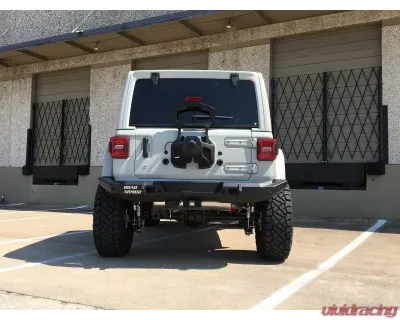 Road Armor Texture Black Stealth Full Width Rear Bumper with Tire Carrier Hole Jeep Wrangler 2018-2022 - 5183R1B