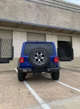 Road Armor Texture Black Stealth Full Width Rear Bumper with Tire Carrier Hole Jeep Wrangler 2018-2022                                     - 5183R1B - Image 3