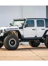 Road Armor Texture Black Stealth Wide Front Fender Flare Body Armor with LED DRL Jeep Wrangler 2018-2022                                     - 518AFFWB - Image 2
