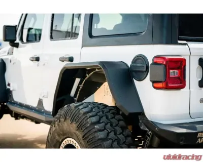 Road Armor Texture Black Stealth Wide Rear Fender Flare Body Armor Jeep Wrangler 2018-2022 - 518AFRWB