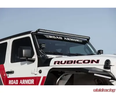 Road Armor Texture Black Stealth A-Pillar 51.5 Inch Light Mounts with Lower Mount Jeep Wrangler 2018-2022 - 518LMP1B