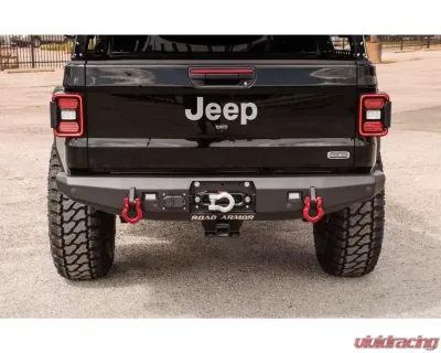Road Armor Texture Black 9500 Pounds Remote Winch Stealth Rear Winch Bumper Jeep Gladiator 2020-2022 - 5203R0B
