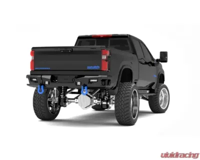 Road Armor Powder Coated Black Light Texture Shackle End Pods| Beauty Ring | Accent Lights Identity Rear Bumper GMC | Chevy 2500 | 3500 2020-2021 - 3202DR-B0-P2-MH-BH