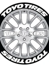 Tire Stickers 19-21" - 1.75" Toyo Tires Permanent Raised Rubber Lettering 8 Decals White                                     - TOYTIR-1921-175-8-W - Image 3