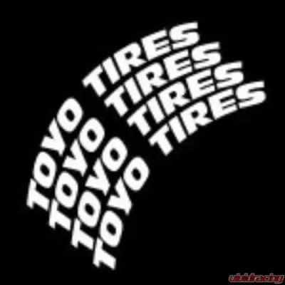 Tire Stickers 19-21" - 1.75" Toyo Tires Permanent Raised Rubber Lettering 8 Decals White - TOYTIR-1921-175-8-W