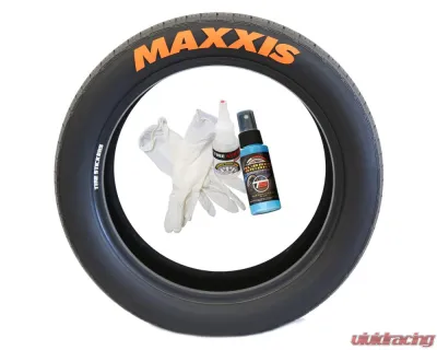 Tire Stickers Permanent Raised Rubber Lettering 'Maxxis' - 4 Of Each - 14"-16" - 1.25" - Yellow - MAX-1416-125-4-Y