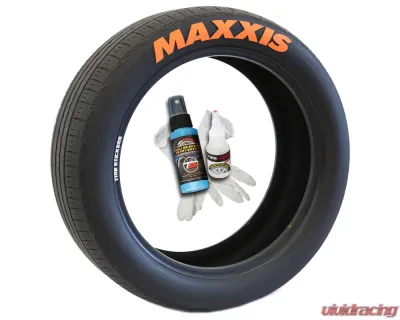 Tire Stickers Permanent Raised Rubber Lettering 'Maxxis' - 4 Of Each - 14"-16" - 1.25" - Yellow - MAX-1416-125-4-Y
