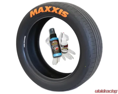 Tire Stickers Permanent Raised Rubber Lettering 'Maxxis' - 4 Of Each - 14"-16" - 1.25" - Yellow - MAX-1416-125-4-Y