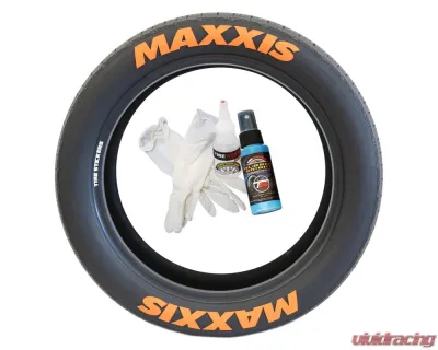 Tire Stickers Permanent Raised Rubber Lettering 'Maxxis' - 8 Of Each - 14"-16" - 1.5" - Blue - MAX-1416-15-8-B