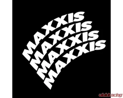 Tire Stickers Permanent Raised Rubber Lettering 'Maxxis' - 4 Of Each - 19"-21" - 1.25" - White - MAX-1921-125-4-W