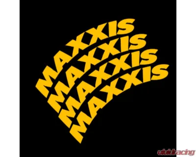 Tire Stickers Permanent Raised Rubber Lettering 'Maxxis' - 4 Of Each - 14"-16" - 1.25" - Yellow - MAX-1416-125-4-Y