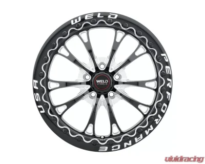 Weld Racing Belmont Beadlock S908 Wheel 18x12 5x120.65 +55mm Gloss Black Milled & Beadlock Ring Finish - S90882063P55