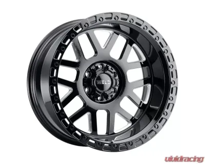 Weld Racing Cinch W105 Wheel 20x10 6x135 | 6x139.7 -18mm Gloss Black Milled with Gloss Black Ring - W10500098476