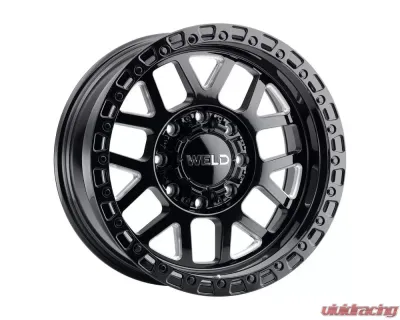 Weld Racing Cinch W105 Wheel 20x9 8x180 0mm Gloss Black Milled with Gloss Black Ring - W10509018501