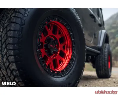 Weld Racing Cinch W133 Wheel 20x10 8x180 -18mm Candy Red with Satin Black Ring - W13300018476