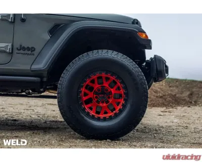 Weld Racing Cinch W133 Wheel 20x10 8x180 -18mm Candy Red with Satin Black Ring - W13300018476