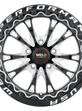 Weld Racing Belmont Beadlock S908 Wheel 17x10 5x120 ET42 BS  7.15 Gloss Black Milled 78.1                                     - S90870022P42 - Image 2