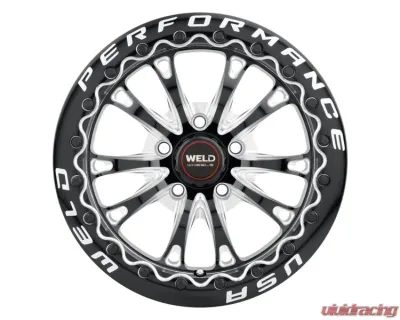 Weld Racing Belmont Beadlock S908 Wheel 17x10 5x120 ET42 BS  7.15 Gloss Black Milled 78.1 - S90870022P42