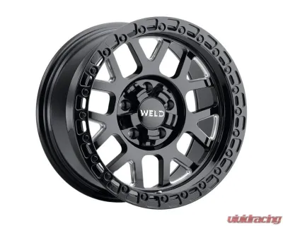 Weld Racing Cinch W105 Wheel 20x10 5x127 5x139.7 ET-18 BS  4.75 Gloss Black Milled | Gloss Black Ring 87.1 - W10500057476