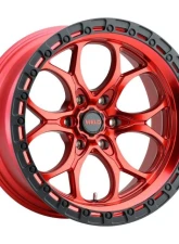 Weld Racing Ledge 6 W134 Wheel 17x9 6x139.7  ET-12 BS  4.50 Candy Red | Satin Black Ring 106.1                                     - W13479084450 - Image 3