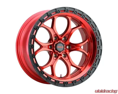 Weld Racing Ledge 6 W134 Wheel 17x9 6x139.7  ET-12 BS  4.50 Candy Red | Satin Black Ring 106.1 - W13479084450
