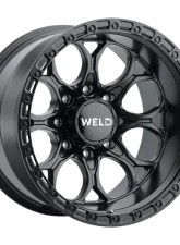 Weld Racing Ledge 8 W108 Wheel 20x10 8x180  ET-18 BS  4.75 Satin Black | Satin Black Ring 124.3                                     - W10800018476 - Image 3